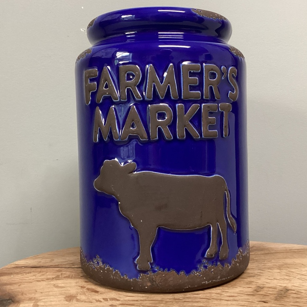 🔵 Beautiful & Stunning - Ceramic Crafted Farmers Market - Milk Jug Styled Decor